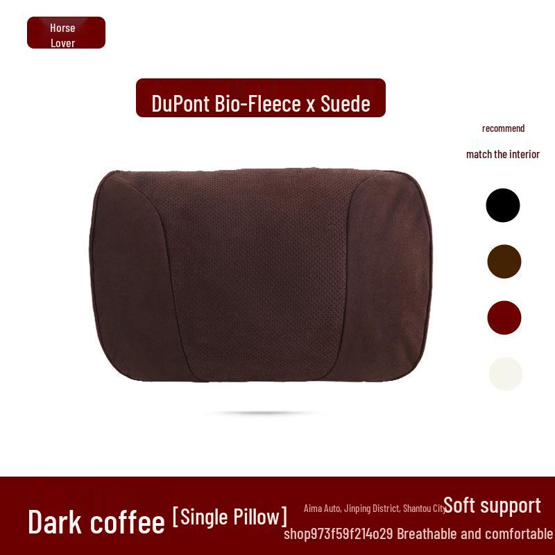 Curved Car Headrest with DuPont Bio-Cotton Neck and Lumbar Support Pillow for Maybach Seats