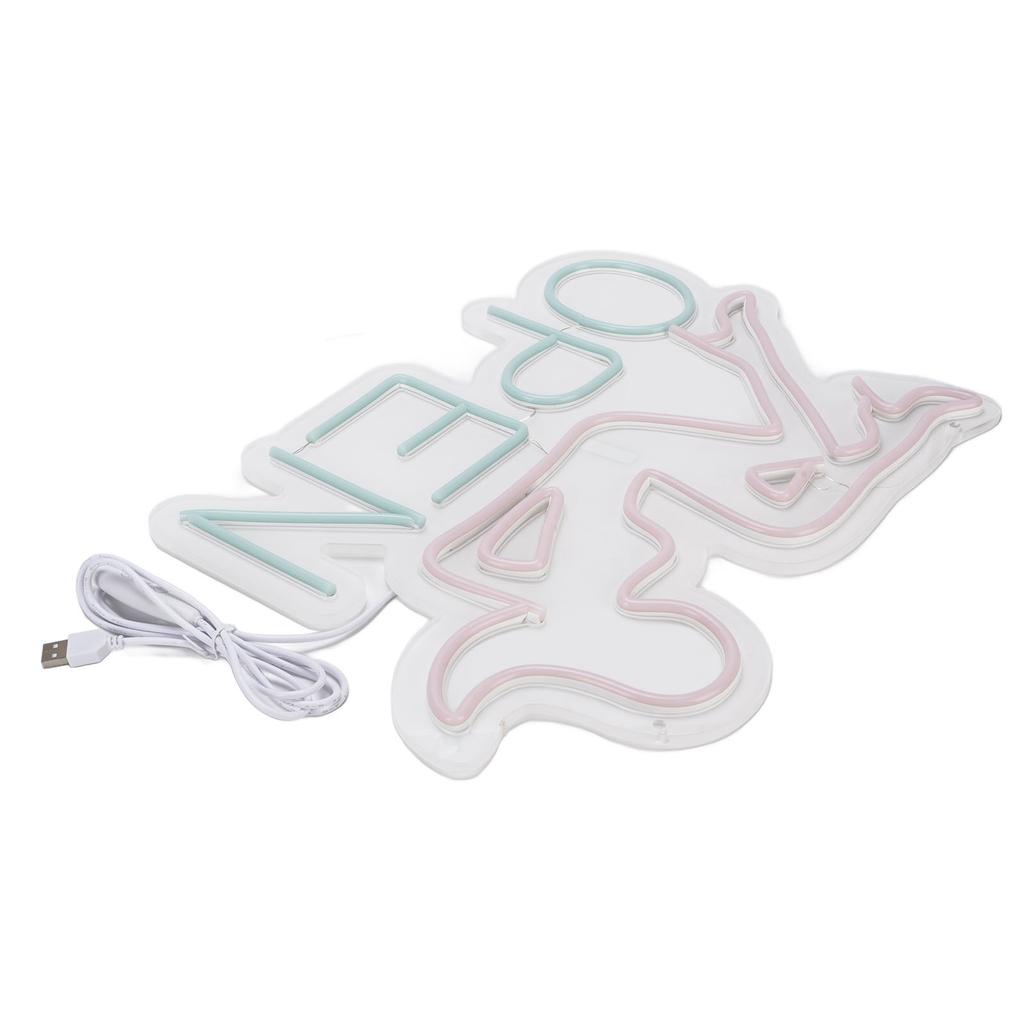 Настенная светодиодная неоновая вывеска с питанием от USB, акриловая световая панель для магазина, клуба, бара, вечеринки, розоватая женщина, синяя надпись «Открыто»