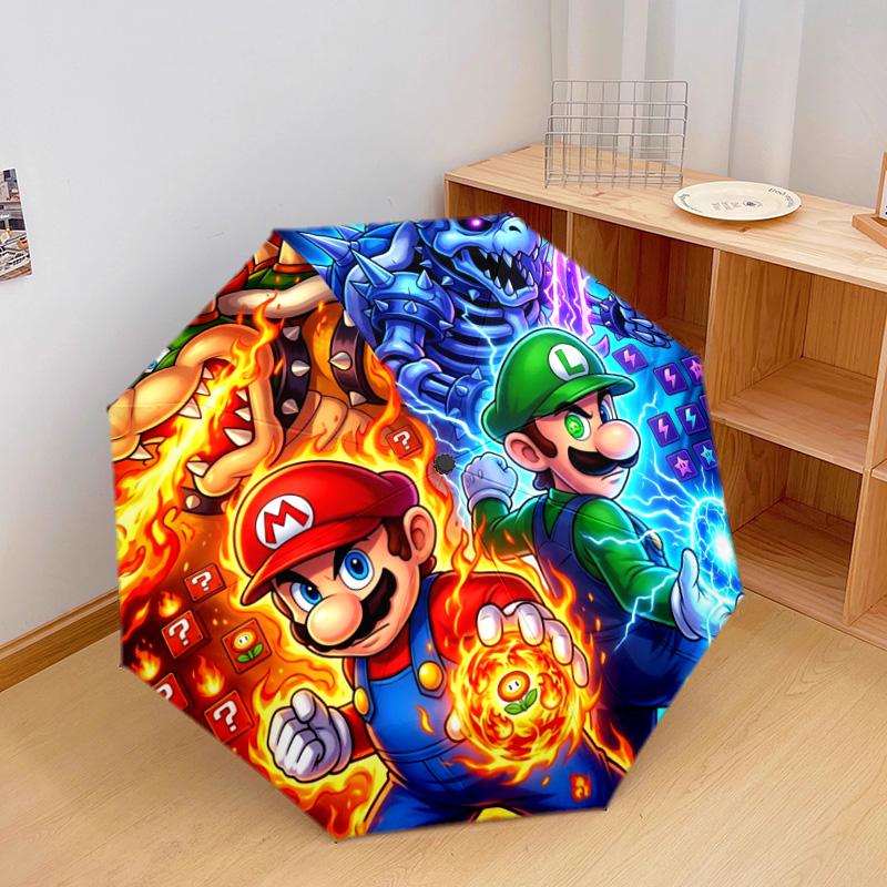 1 шт. Автоматический складной зонт с рисунком Super Mario, 8 спиц, портативный, складной, для путешествий, Рождественский, День рождения, Подарок