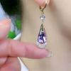 Purple Water Drops Earring Buckle Earrings for Women Simple Fashion Design Earrings