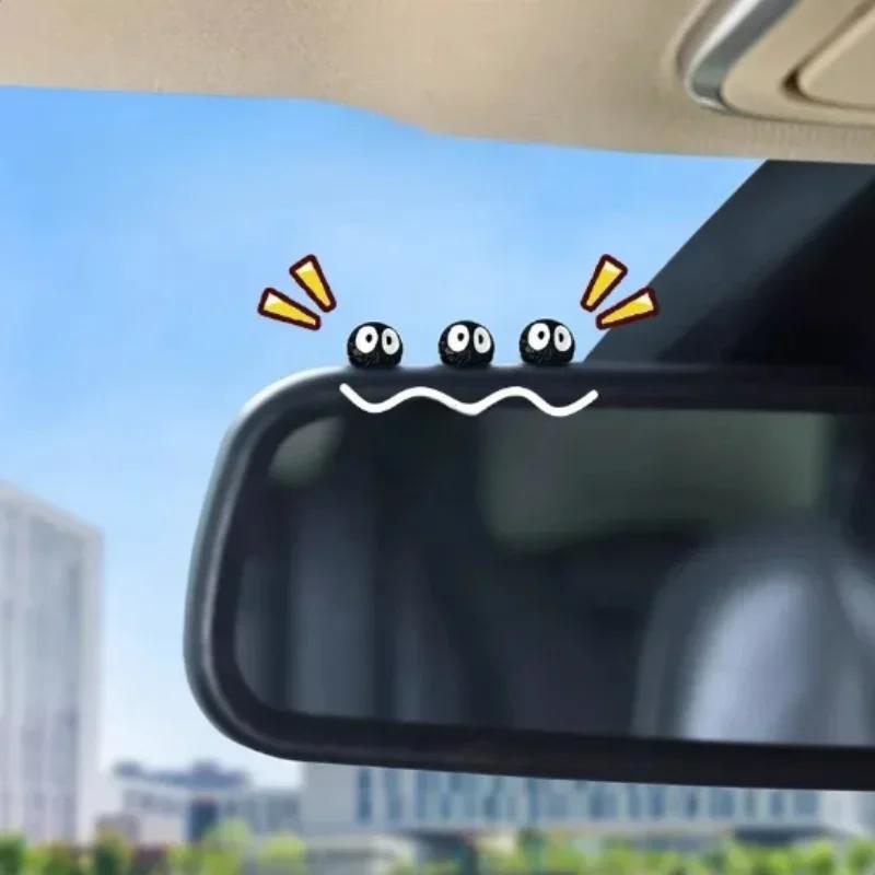 Cute ornament for car center console, car rearview mirror decoration, cartoon coal ball decoration for cars Accessories