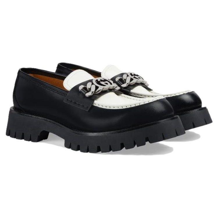 Gucci Лофер 'Interlocking G - Черный Белоснежный' 752093 DS8J0 1072