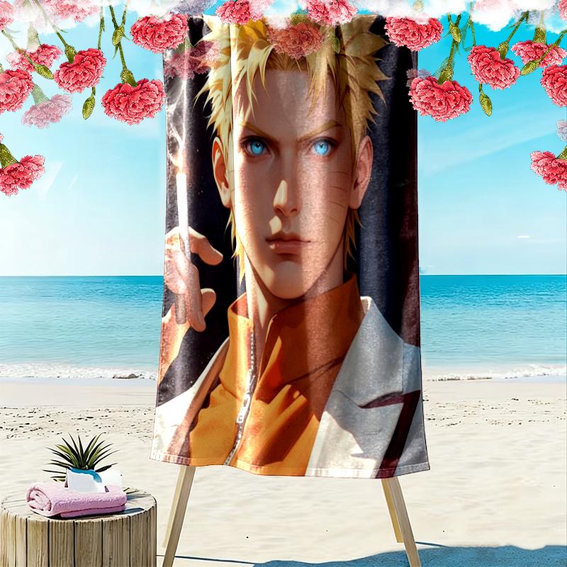 1pc naruto Beach Towel, Soft Beach Towel Suitable for Beach Swimming, Outdoor Camping and Traveling
