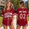 Personalized Teacher Baseball Jersey, Custom School Name & Teacher Name Shirt, Pink Back To School Team Gift, Cute Jersey Tee