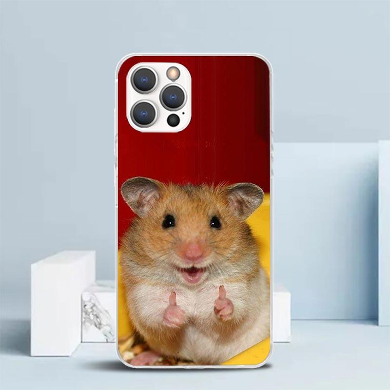 Милый Милый Хомяк Питомец Чехол для Телефона Для IPhone 16 17 Air 16E 15 14 Plus 13 Mini 12 11 Pro Max 7 8 + SE 2020 Мягкий ТПУ Задняя Крышка 1