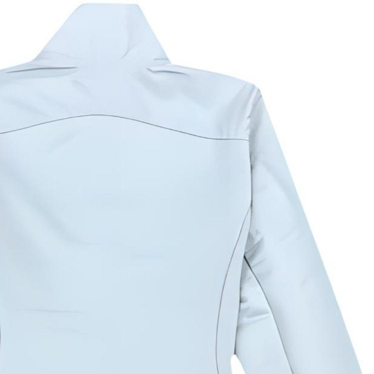 Nike Женская куртка из плотного хлопка с принтом логотипа, застежкой-молнией и надписью «стойка», синяя AQ4739-012