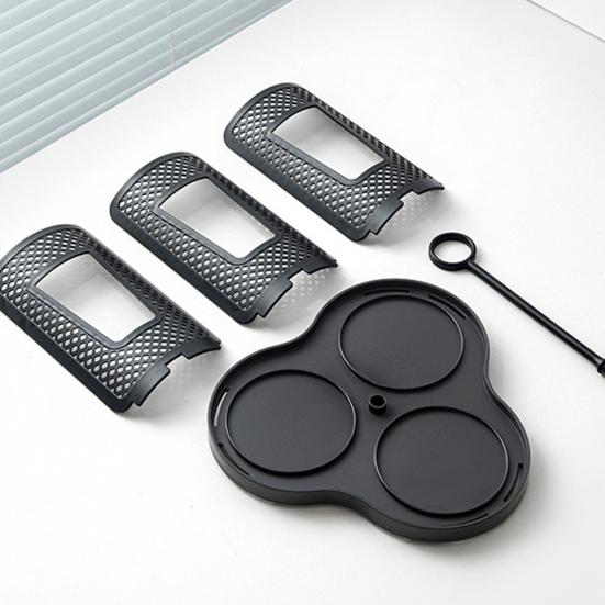 Держатель для бумажных стаканчиков, вращающийся поднос, диспенсер для хранения стаканчиков с 3 отделениями, пластиковый органайзер для кофейных стаканчиков для столешниц, кухонный кофе