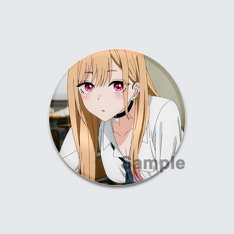 32/44/58mm Cute Cartoon My Dress Up Darling Pins Round Handmade Brooches for Backpack Cothes Accessories Anime Collection Badge Decoration