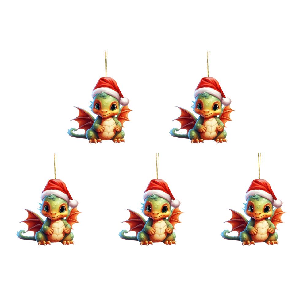 Рождественские украшения-драконы Рождественское аниме Подвеска в виде летающего дракона Мультяшные милые фигурки драконов Домашний декор