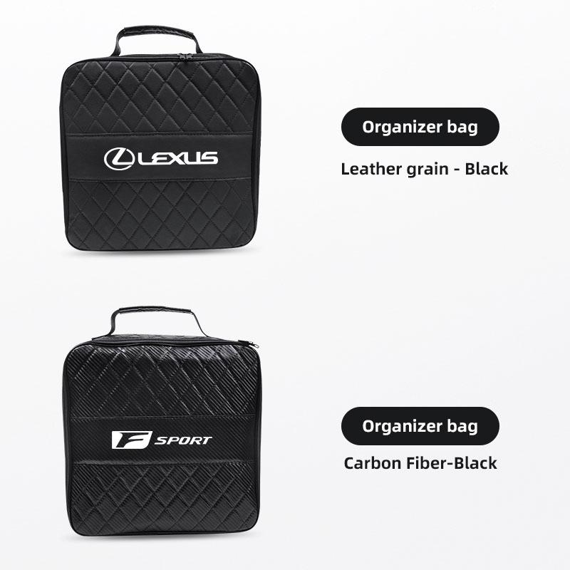 AIY1 Car Leather Storage Bag High-capacity Auto Trunk Handbag For Lexus F SPORT LBX NX RX 350h 450h Plug-in Hybrid ES UX 300e GS GX