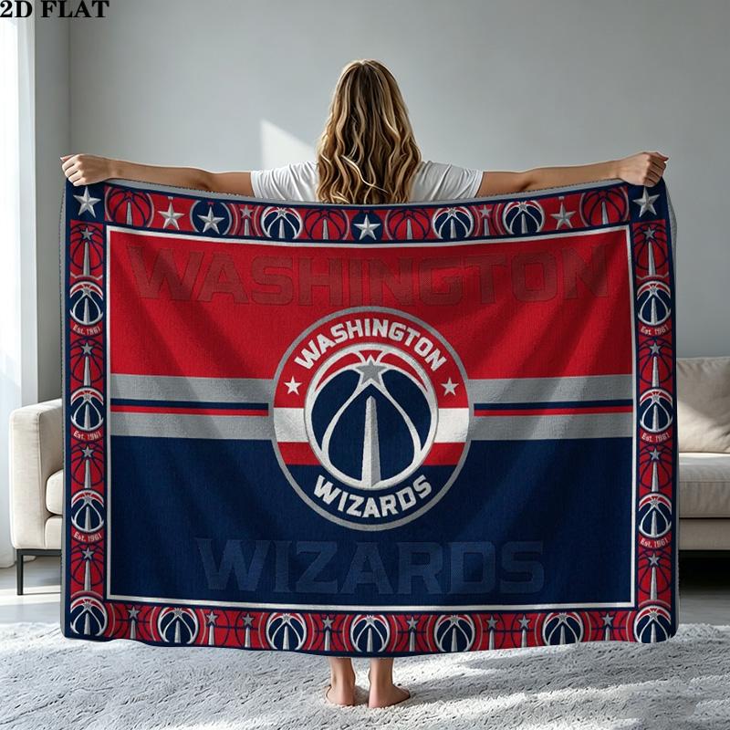 Washington Wizards Print Flannel Blanket High Quality Warm Comfortable Cover for All Seasons Perfect for Gifts Home Decor