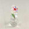 Round Base Crystal Flower Figurine Handmade Glass Flower Statue Crystal Sunflower Collectible  Wife