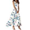 Женское летнее повседневное модное платье с принтом, платье без рукавов с V-образным вырезом