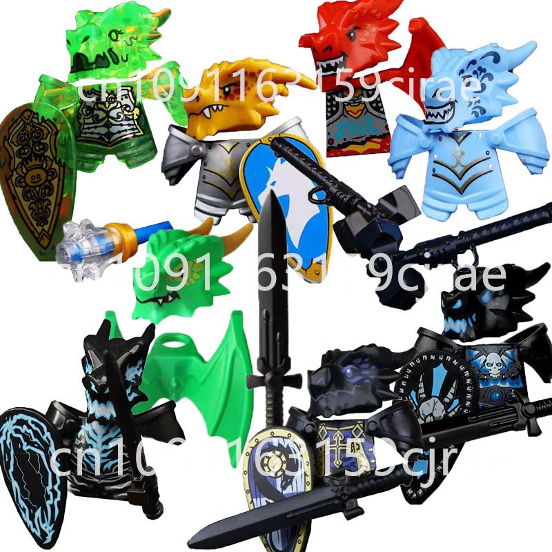 Совместимые MOC Средневековые Строительные Блоки Персонажи Солдаты Рыцари Драконов Черный Лев Орел Игрушка Подарок Кирпичики Фермер Солдат X048