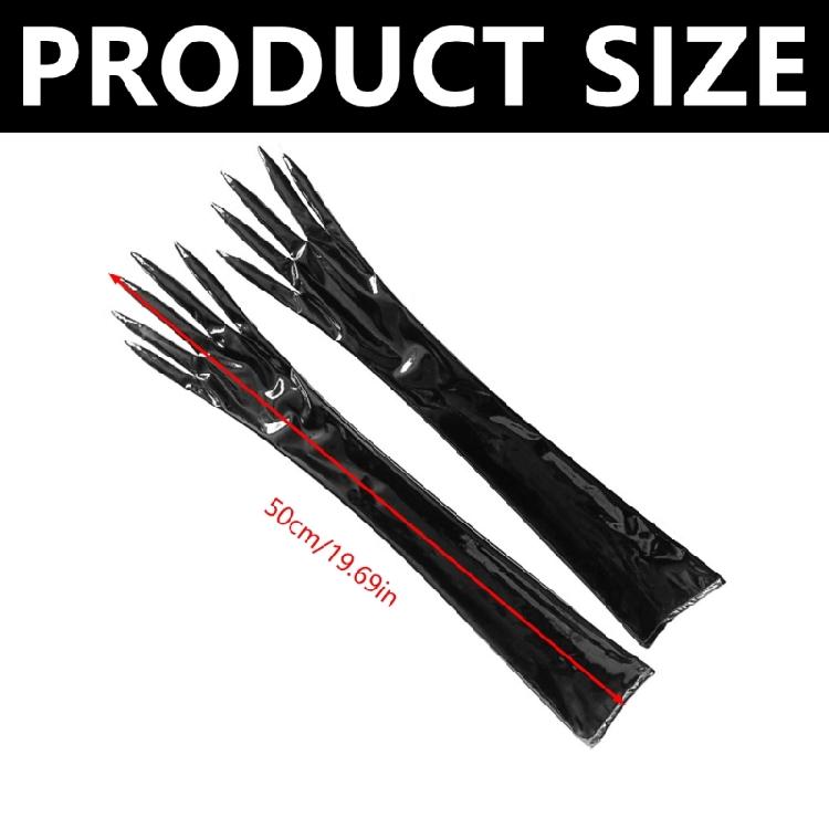 Стильные длинные перчатки из эмалевой кожи для женщин, для вечеринок, Хэллоуина, костюма ведьмы, для вечерних гала-приемов и маскарадов