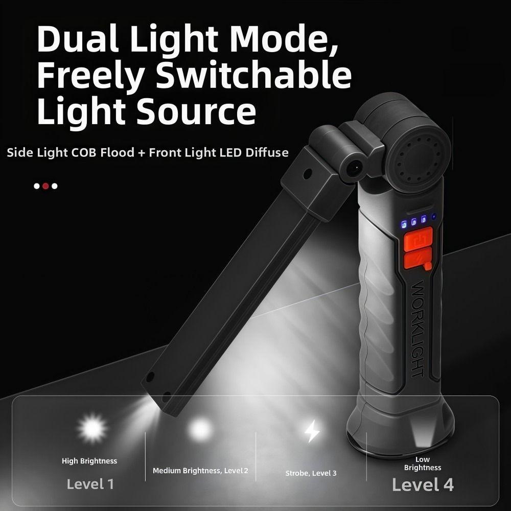 Rechargeable Work Light with Magnet & Hook Handheld Searchlight  For Night Work Outdoor Camping