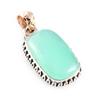 Natural Chrysoprase Gemstone 925 Sterling Silver Two Tone Pendant 1.3'' F5u23