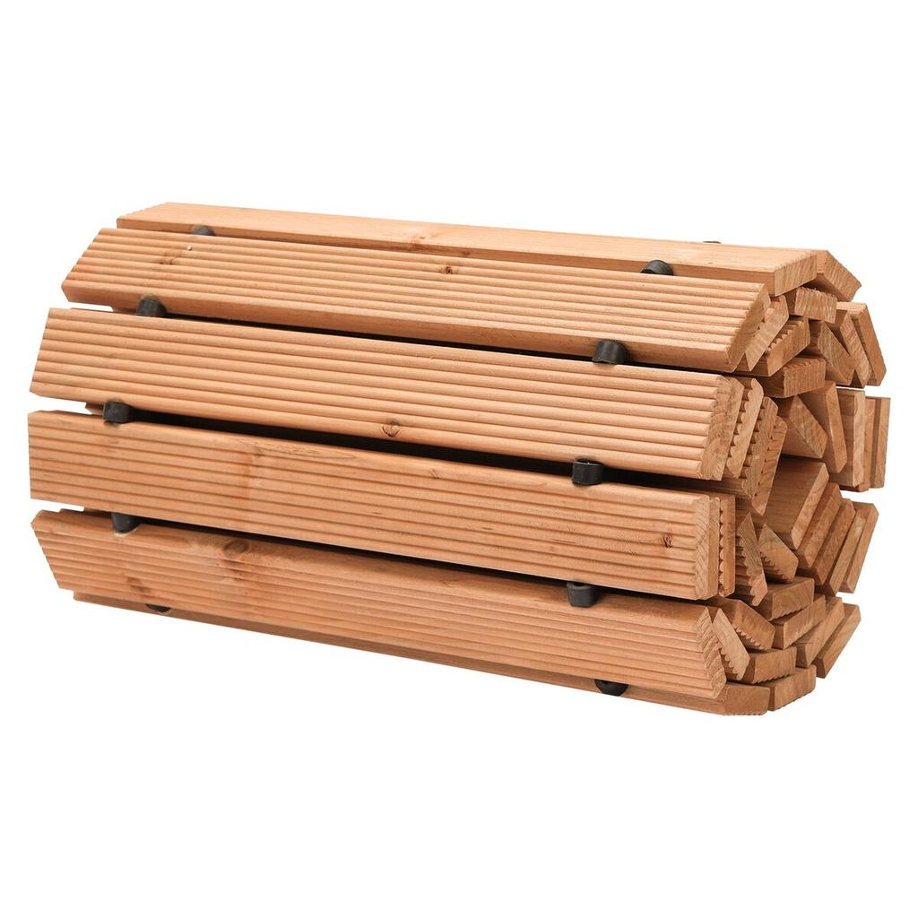 Wooden Garden Pathway, 8 ft L x 17 in W, Non-Slip Straight Garden Walkway, Roll Out Cedar Outdoor Walkway Path with Wire Rope Connection, Decorative