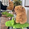 Мягкая игрушка-капибара для верховой езды на крокодилах, интересная аниме-капибара, пушистая игрушка, милая мягкая плюшевая кукла-капибара