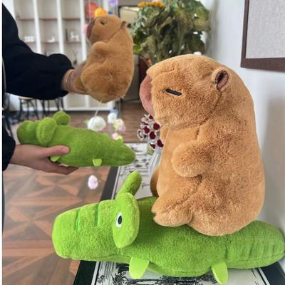 Мягкая игрушка-капибара для верховой езды на крокодилах, интересная аниме-капибара, пушистая игрушка, милая мягкая плюшевая кукла-капибара