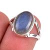 Natural Labradorite Gemstone 925 Solid Sterling Silver Jewelry Ring Size 6 b1T18