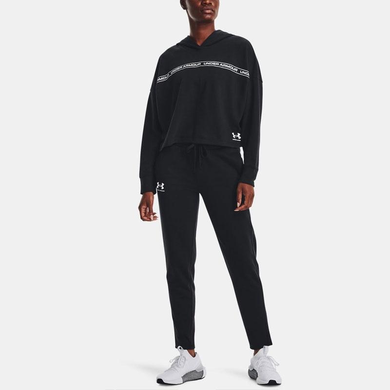 Under Armour Rival Sweatshirts Women's Black Hooded Moderate Regular Unisex 1378986-002