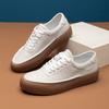 2025 прямая поставка европейская станция весна и лето новая мягкая коровья кожа дышащая британский ретро повседневная мужская обувь универсальные кеды