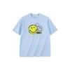 Футболка X SmileyWorld Joint Series с принтом букв и смайлом, круглым вырезом и короткими рукавами, топы унисекс, облачно-синяя 152328142-3