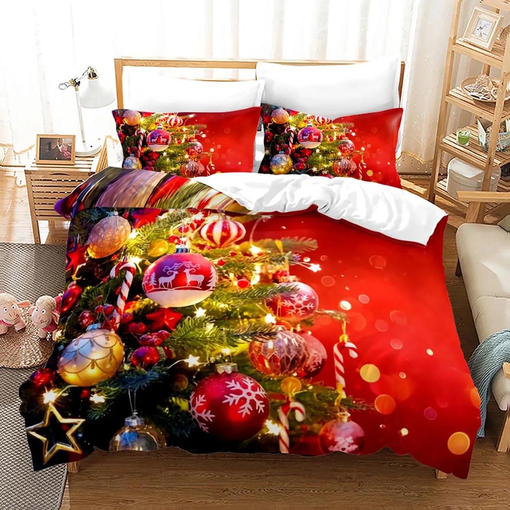 Merry Christmas Bedding Set 3D Print Single Twin Full Queen King Size Christmas Gift Bed Set Aldult Kid Bedroom Duvetcover Sets