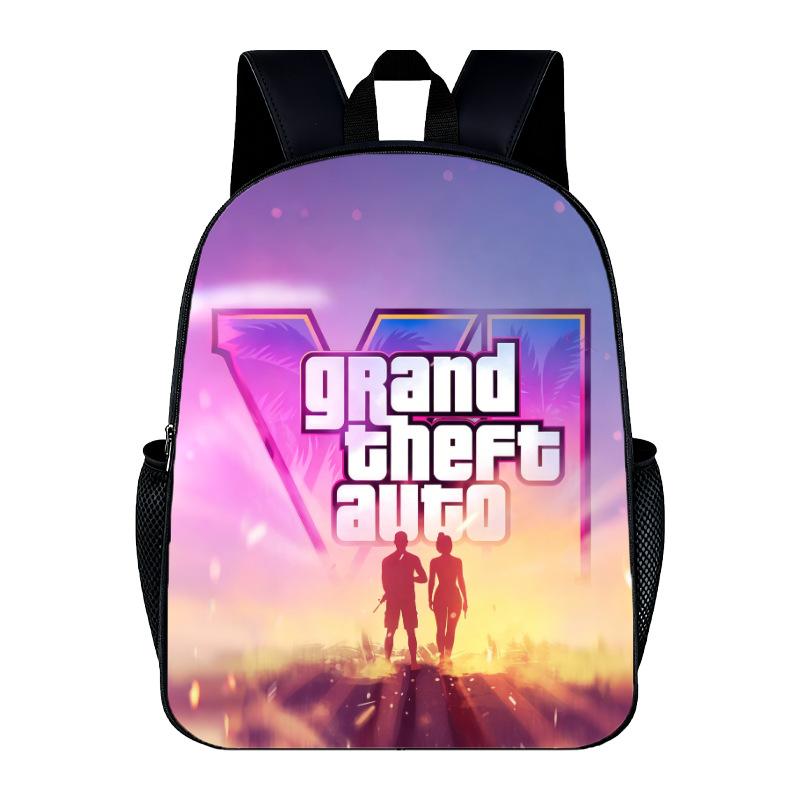 Grand Theft Auto Grand Theft Auto Peripheral Animation Backpack Cross Mirror Men'S And Women'S School Bags
