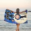 1pc Coraline2 Beach Towel with Custom Name, Beach/Swimming/Bath/Picnic/Camping Towel, Suitable for Seaside Beaches