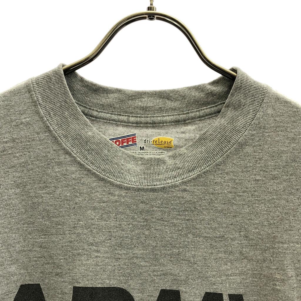 SOFFE ARMY Print Pattern Short Sleeve T-shirt M Gray Back Print Men's Used
