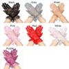 UV Protection Mittens Lace Gloves White Bride Gloves Rose Flower Pattern Party Dressy Gloves
