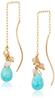 [Official] ESTELLE Women's American Earrings In 10K Yellow Gold with Amazonite, 0222-8361-0019-0000