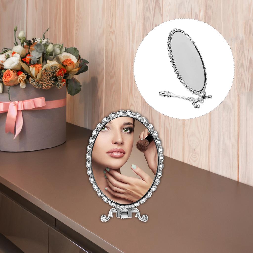 Ручное компактное зеркало Зеркало для макияжа с ручкой Настольное зеркало Маленькое красивое женское ручное винтажное компактное зеркало для путешествий