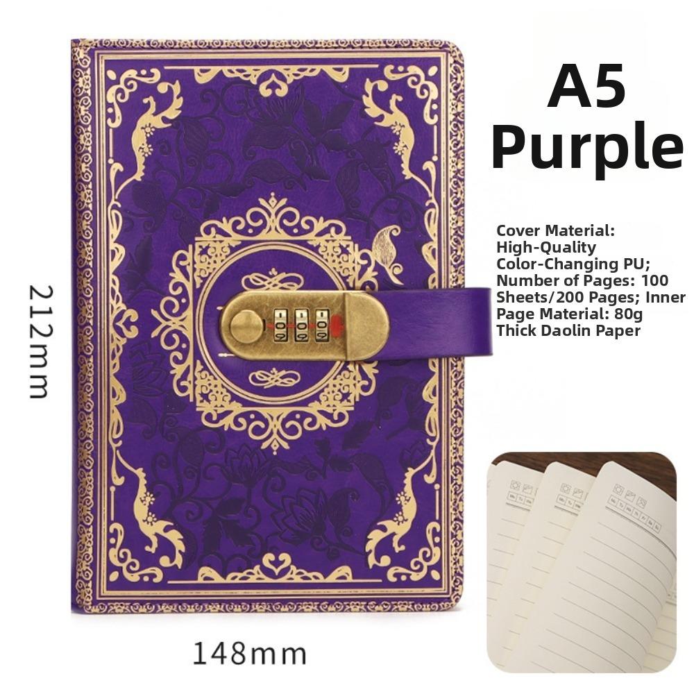 Vintage Style Locking Journal Lined Pages Personal Diary Notebook  Stationery Supplies