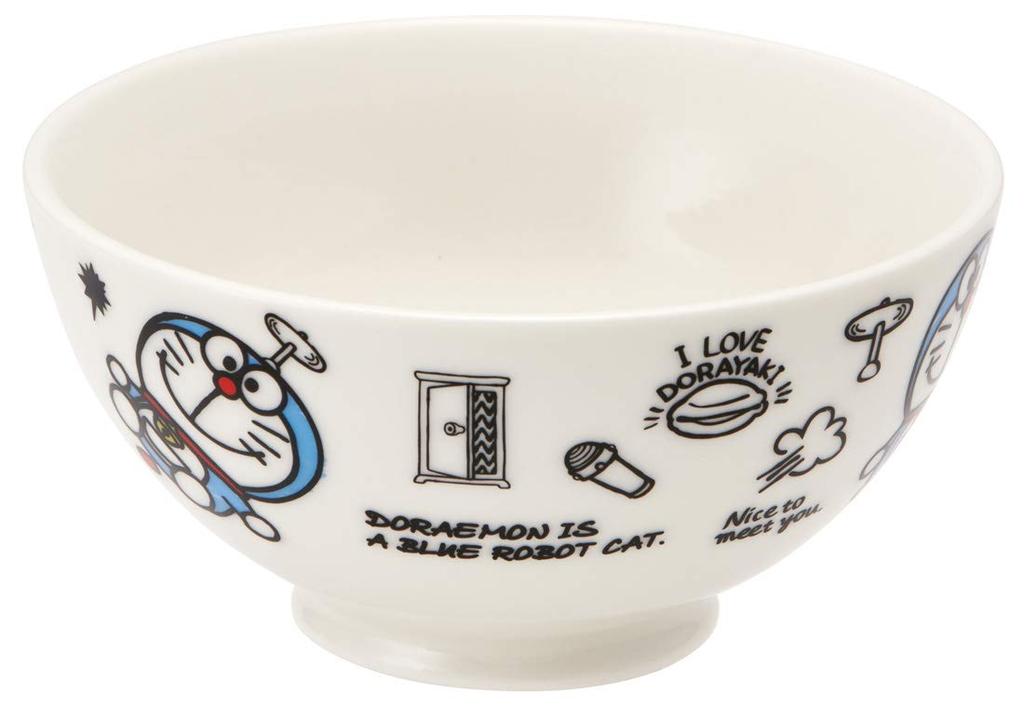 Skater Ceramic Rice Bowl for CHRB1 Children, 250ml, "I'm Doraemon" Design, Sanrio,
