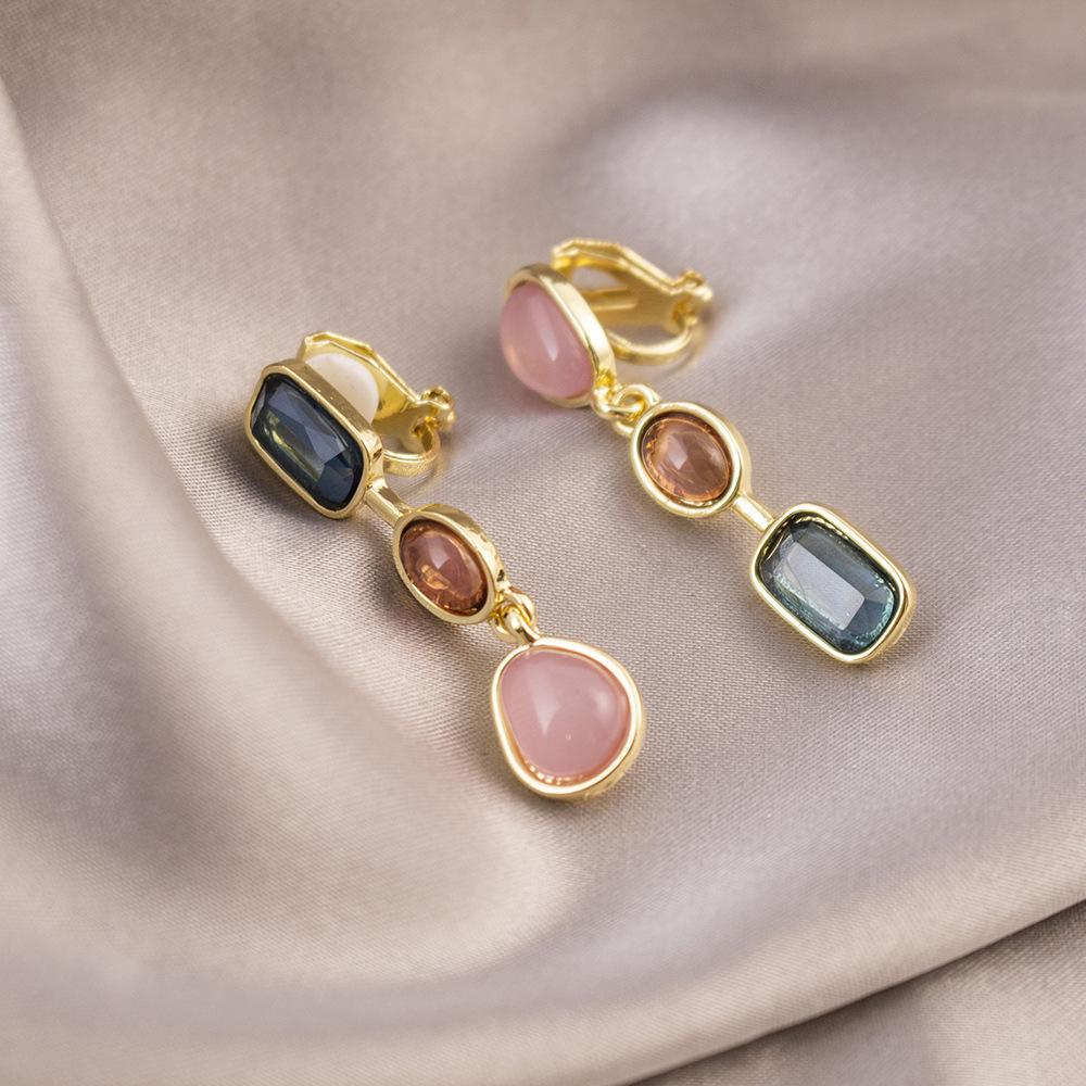 Универсальные легкие роскошные клипсы для ушей без проколов, повседневные высококачественные треугольные клипсы для ушей, универсальные женские серьги