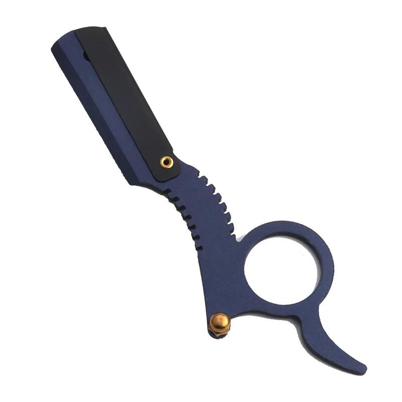 Парикмахерская бритва Мужская стрижка Борода Бровь Инструмент для бритья Прямая кромка Ручная бритва для депиляции Парикмахерский триммер Бритва Парикмахерская