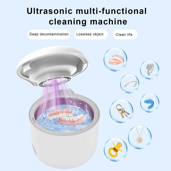 Ультразвуковой очиститель фиксаторов 45 кГц 180 мл портативный протез брекеты каппа выравниватель УФ-очиститель домашняя машина для чистки вставных зубов