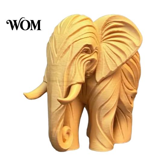 3D Printing Elephant Figurine Printed Figurine, One-Piece Molding, Cute Simulated Unique Artistic Sculpture Model, Desktop Ornament for Home,