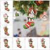 2D Christmas Dog Hanging Ornaments Cartoon Puppy Acrylic Pendant Xmas Tree Dog Charms  Christmas