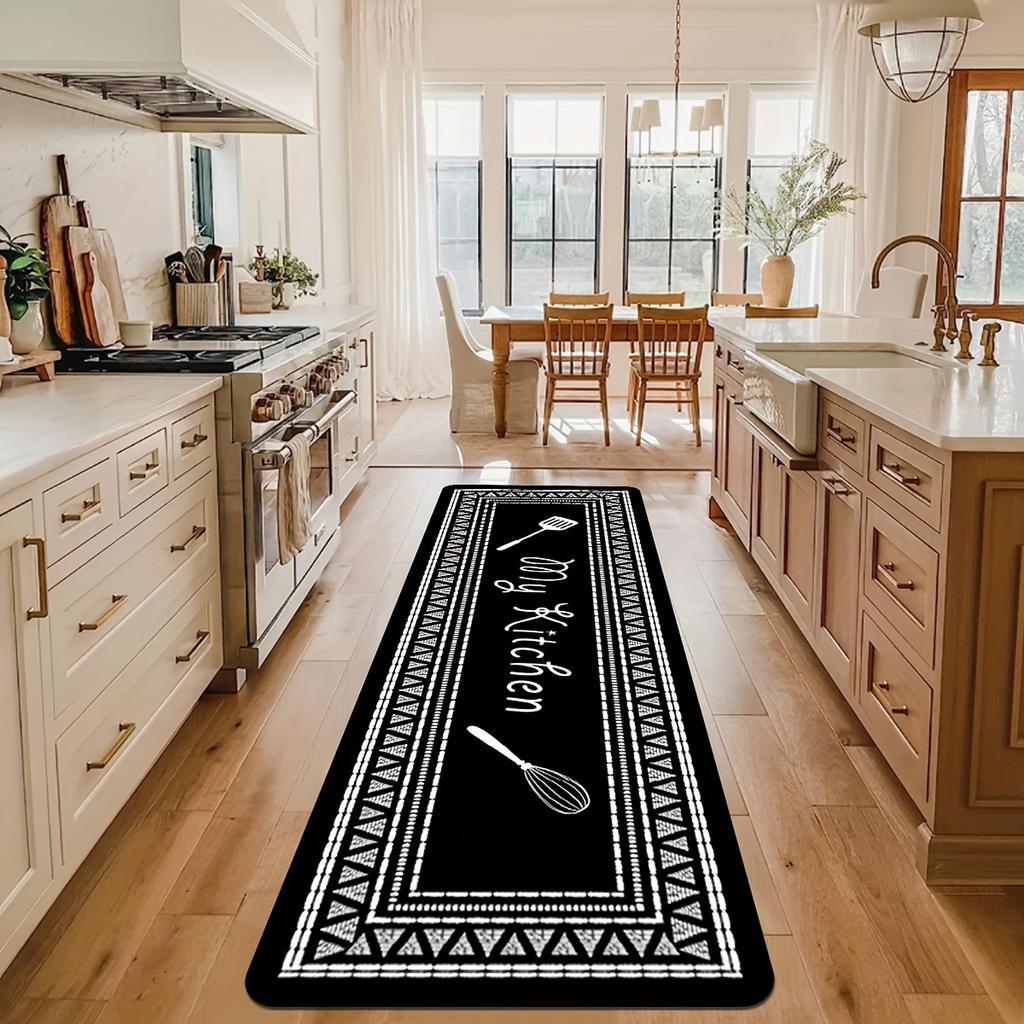 Luxury Kitchen Rug My Kitchen Printing Floor Mat Household Kitchen Mat Non-slip Oil-proof Foot Mat  Indoor Mat Doormat Door Rug Entrance Rug Decor