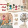 Portable Rechargeable Desktop Fan Mini Retro Cream Fan Portable Mini Electric Fan  Desk Use