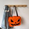 Pu Leather Halloween Tote Bag Gothic Demon Messenger Bag Funny Pumpkin Shoulder Bag  Women
