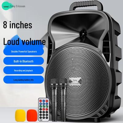 Портативная уличная Bluetooth-колонка для караоке на колесиках Soaiy, штекер CN (адаптер в комплекте)