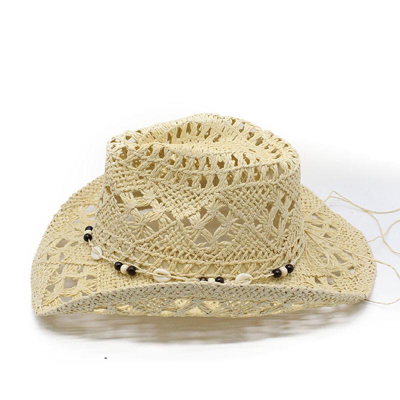 Xia Maran Hollow Western Denim Straw Jazz Top Hat Hat Uped By Brim Защита от солнца Соломенная шляпа