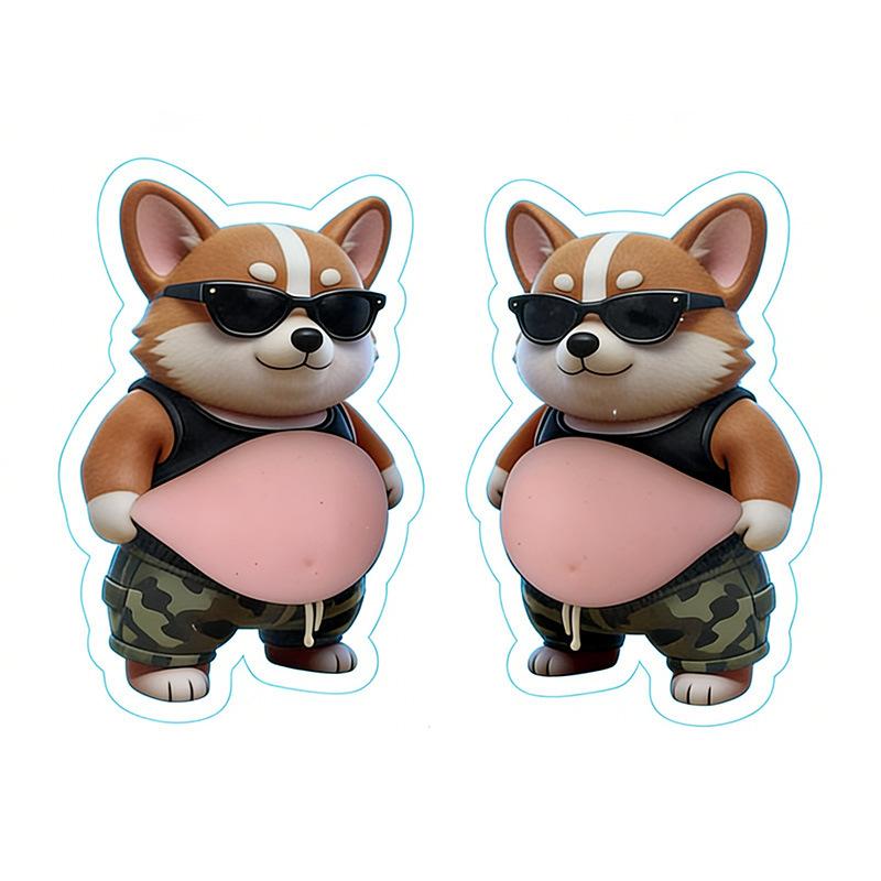 Kawaii Shiba Inu Dog Belly Sticker Soft Belly Sensory Decals Squeeze 3D Stickers Scrapbookingmobile Phone Decoration Stickers