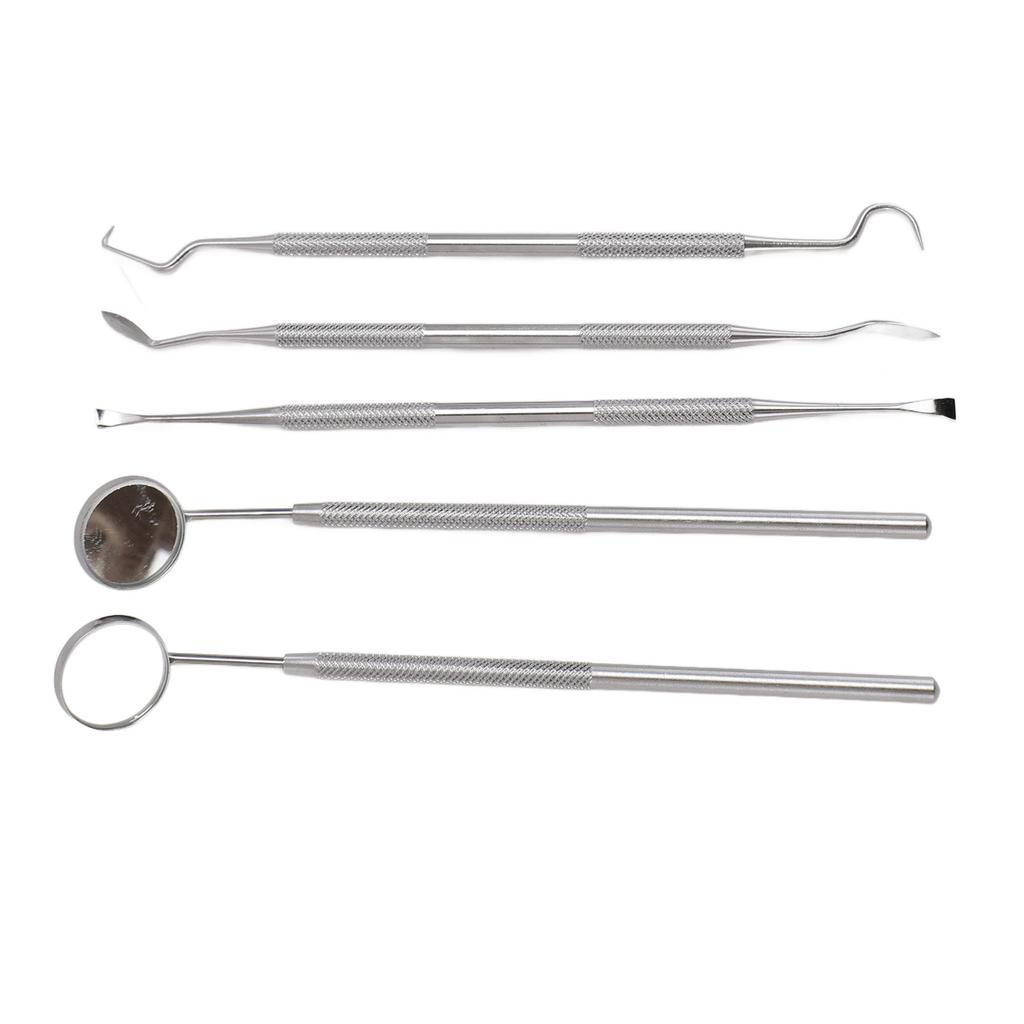 Набор инструментов для ухода за полостью рта, 5 шт., нескользящая ручка из нержавеющей стали для удаления налета для чистки зубов