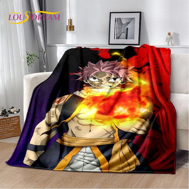 Мягкое плюшевое одеяло «Fairy Tail», японское аниме, мультфильм, фланелевое одеяло для гостиной, спальни, кровати, дивана, бухты для пикника, ребенка